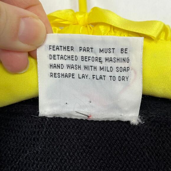 80s Vintage Feather Trim Black Wrap Sweater Dolman Sleeve Large - Picture 7 of 7